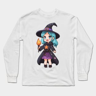 Anime girl witch halloween Long Sleeve T-Shirt